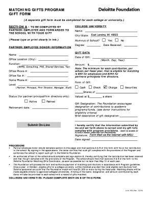 Deloitte Foundation Matching Gifts Form