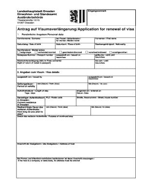 Antrag auf Visumsverlängerung