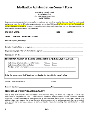 Medication Administration Consent Form