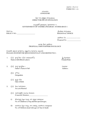 Proposal for Further Insurance