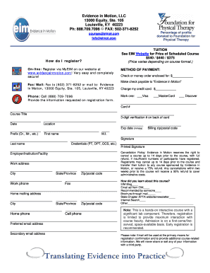 Evidence in Motion Course Registration Form