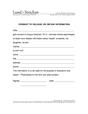 Consent to Release or Obtain Information