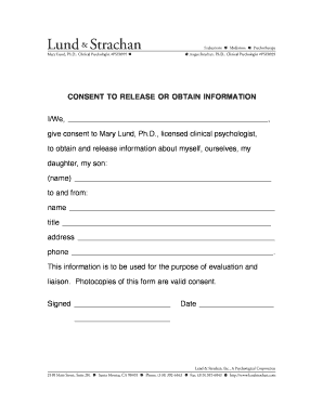 Consent to Release or Obtain Information