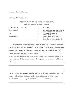 Stipulation and Order for Appointment and Payment