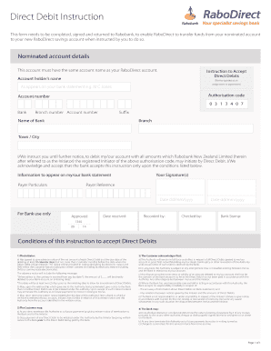 Direct Debit Instruction Form