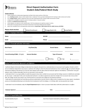 Direct Deposit Authorization Form