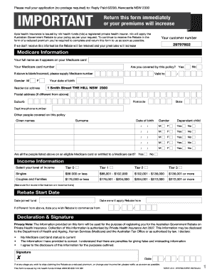 Australian Government Rebate Application