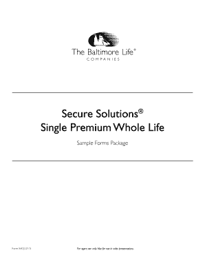 Secure Solutions Single Premium Whole Life Application