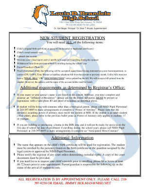 New Student Registration Form
