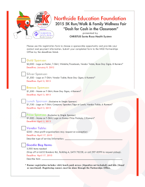 2015 NEF 5K Run/Walk Registration Form