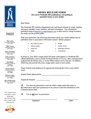 MEDIA RELEASE FORM - Northside Independent School District - nisd