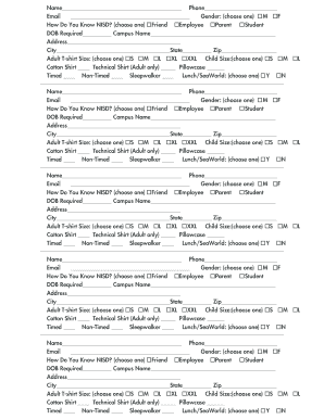 Northside ISD 5K Run/Walk Registration Form