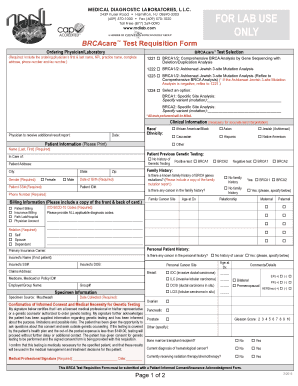 fillable online brca test requisition form medical