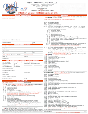 Infection Control Test Requisition Form