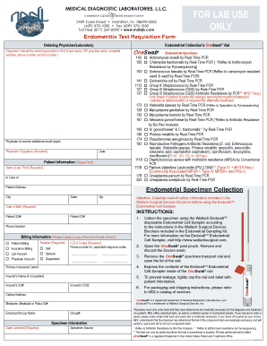 Endometritis Test Requisition Form