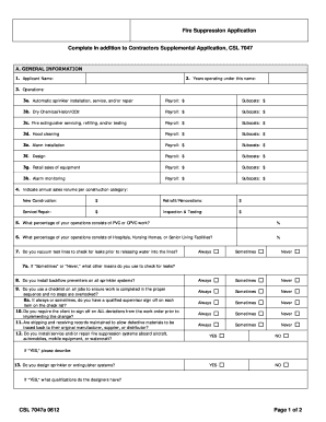Fire Suppression Application