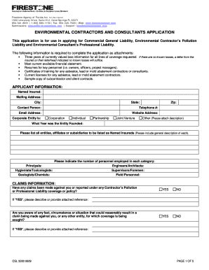 Environmental Contractors and Consultants Application