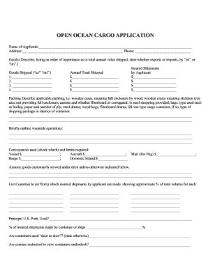 Open Ocean Cargo Application