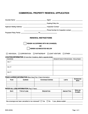 Commercial Property Renewal Application