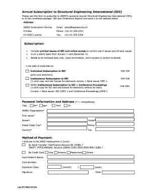 Annual Subscription to Structural Engineering International