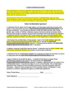 Visitor Confidentiality Agreement