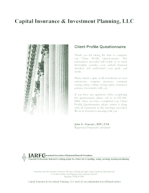 Client Profile Questionnaire