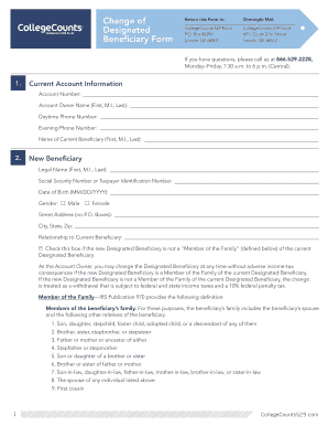 CollegeCounts 529 Fund Beneficiary Change Form