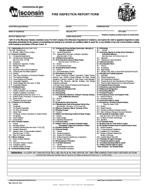 Fire Inspection Report Form