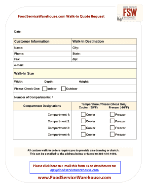 Walk-In Quote Request Form