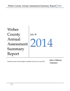 Fillable Online co weber ut Weber County Annual Assessment Summary Report 2014 Fax Email Print ...