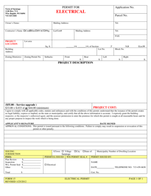 Wisconsin Electrical Permit Application