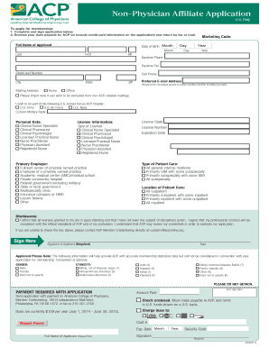 ACP Non-Physician Affiliate Application