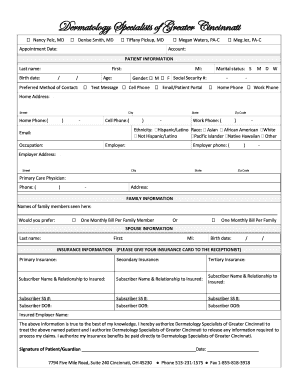 Dermatology Patient Information Form