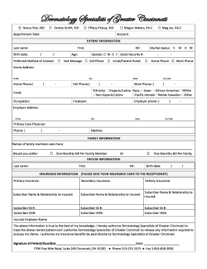 Dermatology Patient Information Form