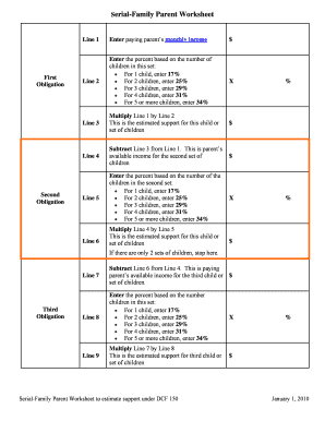 Serial-Family Parent Support Worksheet