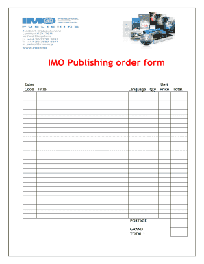 IMO Publishing Order Form