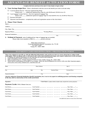 Advantage Benefit Activation Form