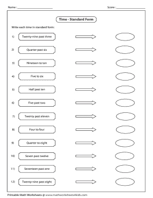 Math worksheets 4kids - twenty past ten