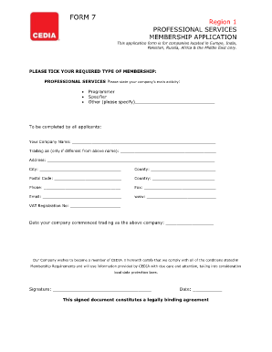 CEDIA Professional Services Membership Application