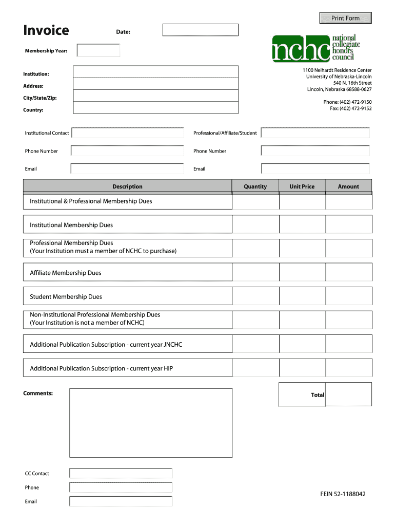Fillable Online Date Institution Address City/State/Zip 1100 Neihardt ...