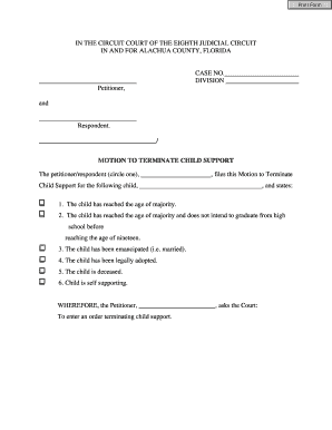 Motion to Terminate Child Support