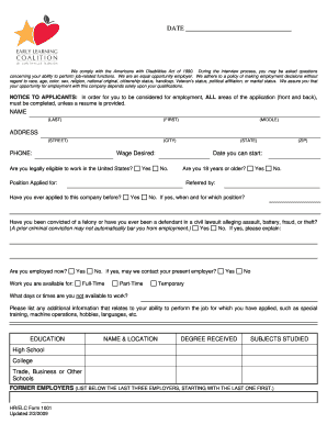 Employment Application Form