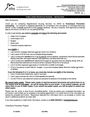 Foreclosure Prevention Program Intake Form