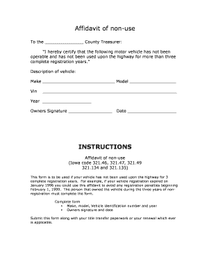 Affidavit of Non-Use