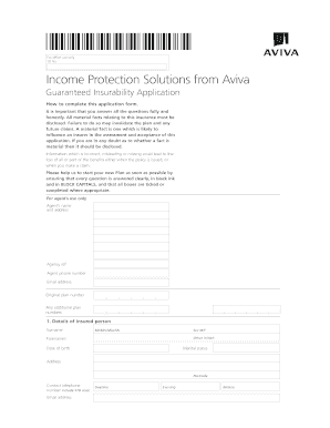 Aviva Income Protection Solutions Application