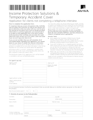 Income Protection Solutions Application Form