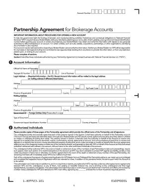 Partnership Agreement for Brokerage Accounts
