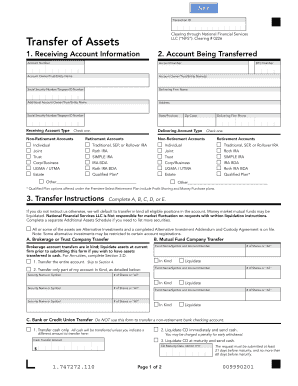 Transfer of Assets Form