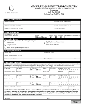 Member Reimbursement Drug Claim Form