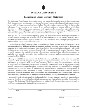 Background Check Consent Statement